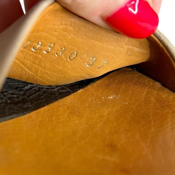 Coclico Black Gray Leather Wood Wedge Sandals Women’s Size 37 US 6.5-7 - Picture 4 of 9